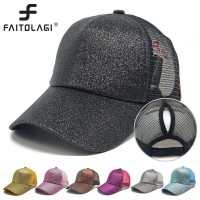 Unisex Adjustable Ponytail Mesh Glitter Trucker Baseball Cap Hat For  lot   eb-69379777